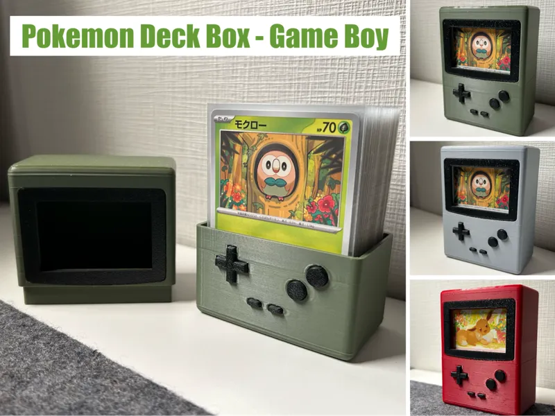 Pokemon Card Deck Box, Game Boy Inspired (No AMS)