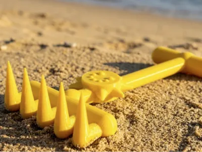 3D Printed Beach Rake for Sand Art