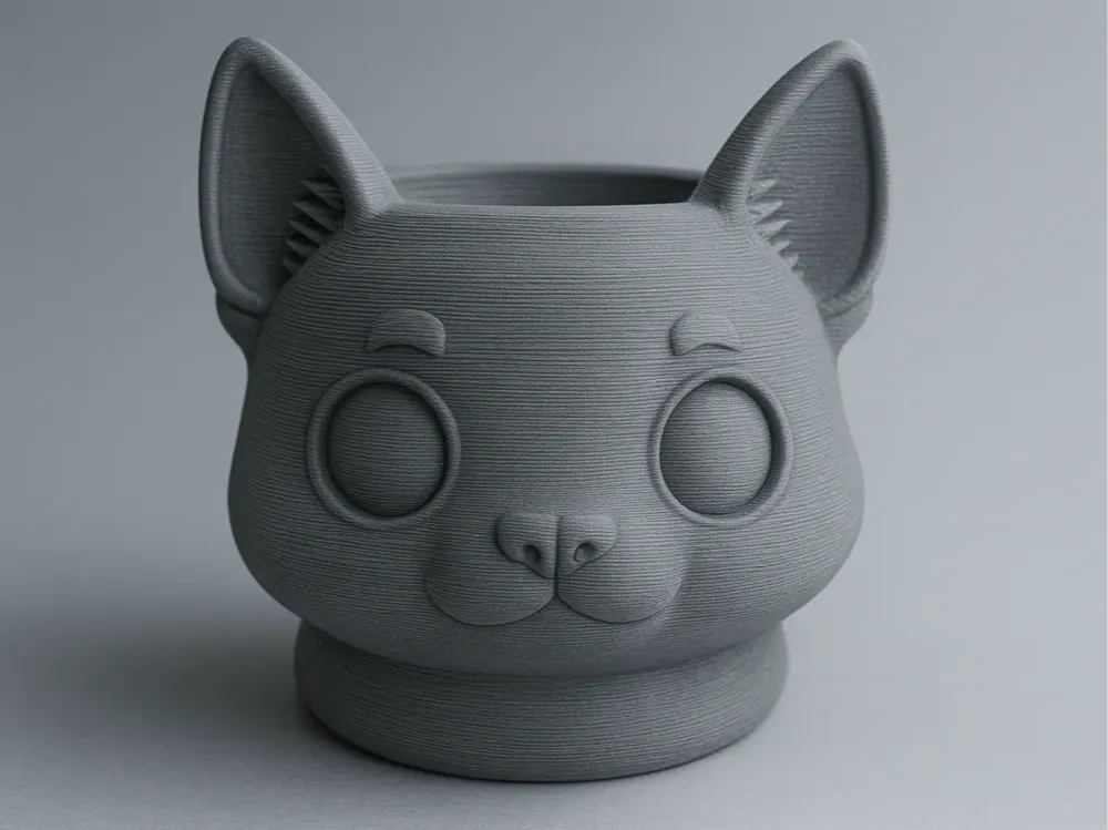 Cat Head Pot – 3D Printed Planter - Free 3D Print Model - MakerWorld