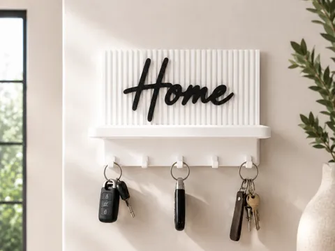 Organizador: Moderner Schlüsselhalter „Home“ mit Ablage — referencia de MakerWorld