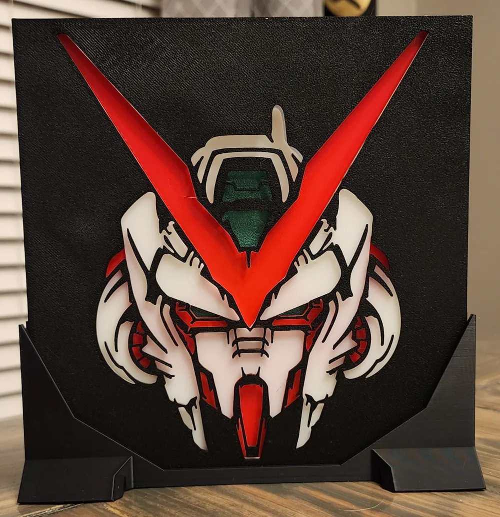 Gundam Red Astray Layered Wall Art by digitallyforgeddesigns - MakerWorld