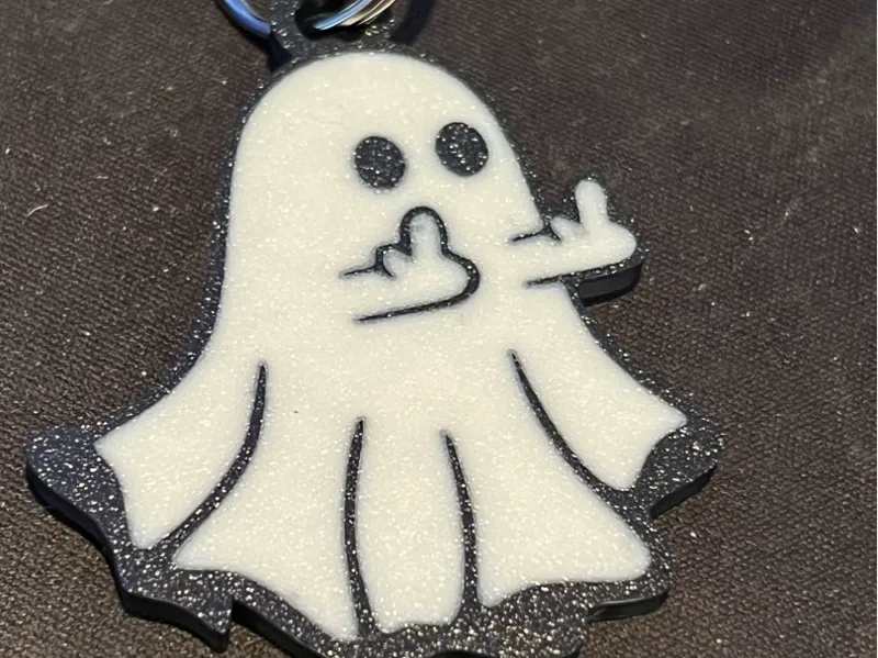 Ghost Middle Finger Keychain
