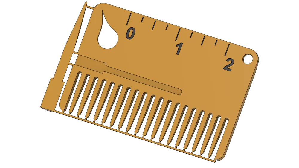 3D Multitool Card with comb, rulers - Free 3D Print Model - MakerWorld