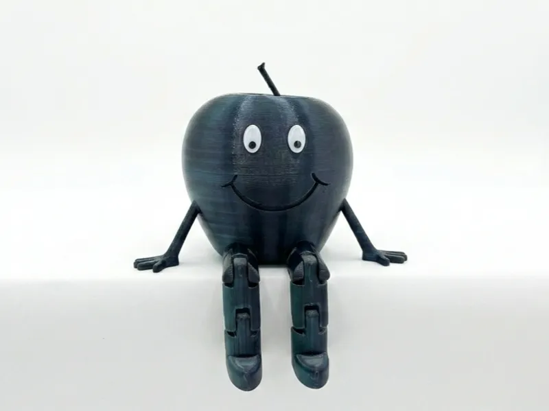 Happy Emoji Apple with articulated legs (no AMS)