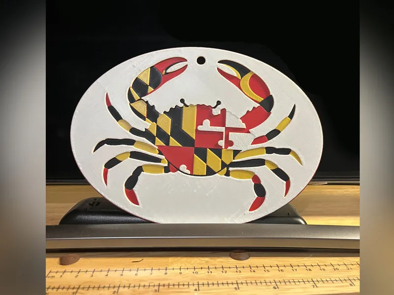 Maryland Flag Crab Theme – 3D Printed Hueforge