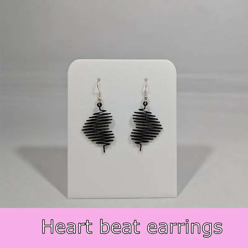 Heart beat earrings view 2