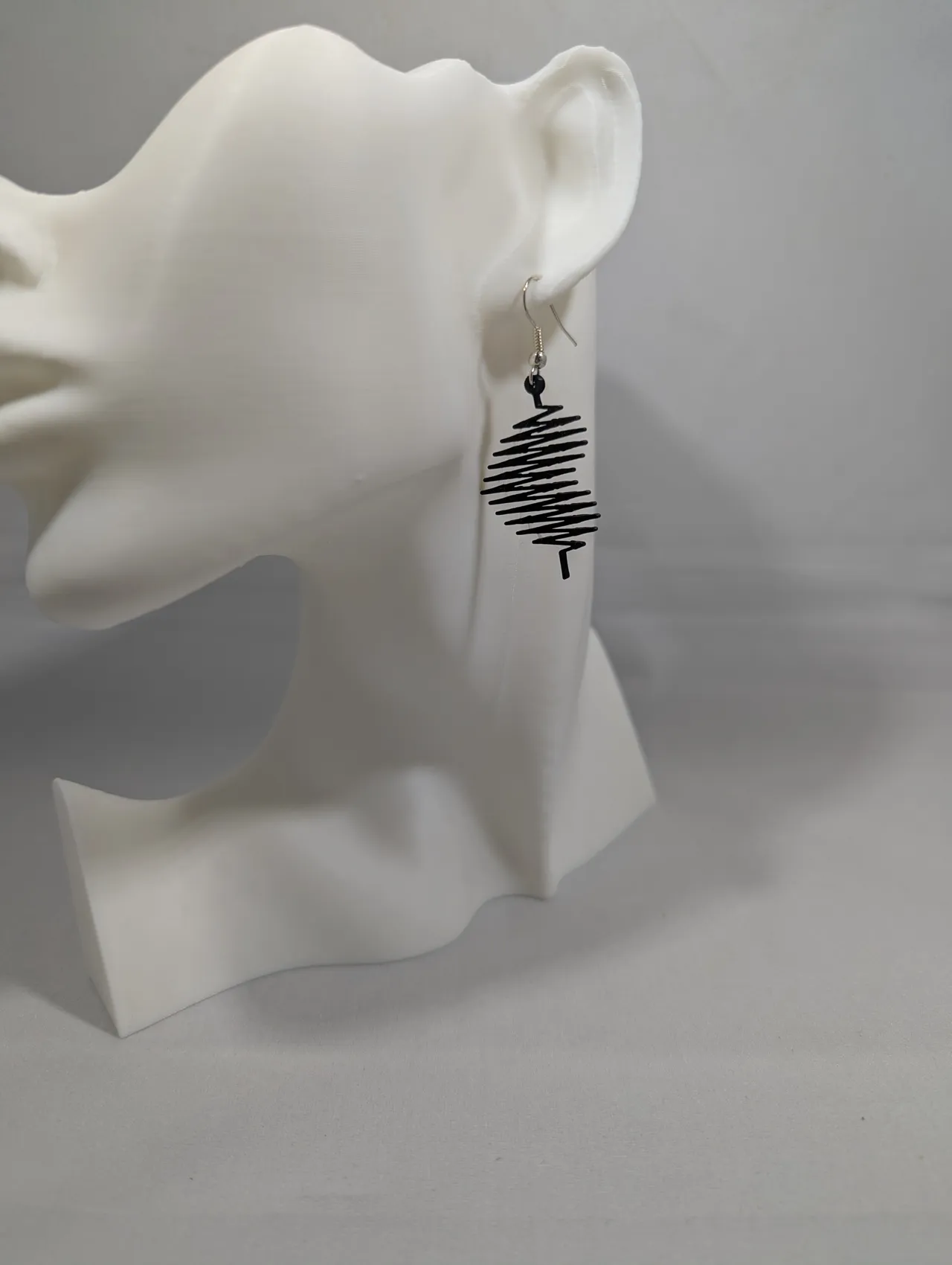 Heart beat earrings view 3