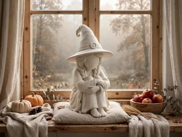 Figura decorativa: Hygge Sitting Witch Self Hugging Figure — vista de referencia 3