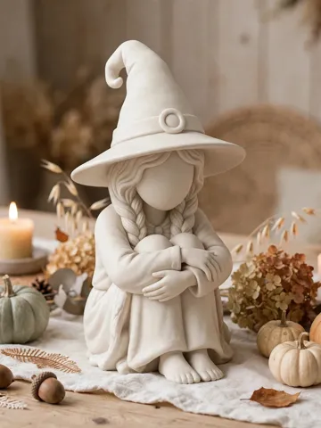 Figura decorativa: Hygge Sitting Witch Self Hugging Figure — vista de referencia 2