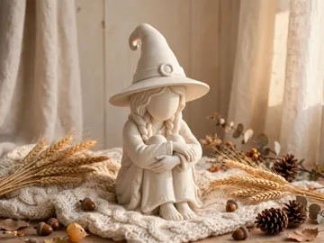 Figura decorativa: Hygge Sitting Witch Self Hugging Figure — vista de referencia 4