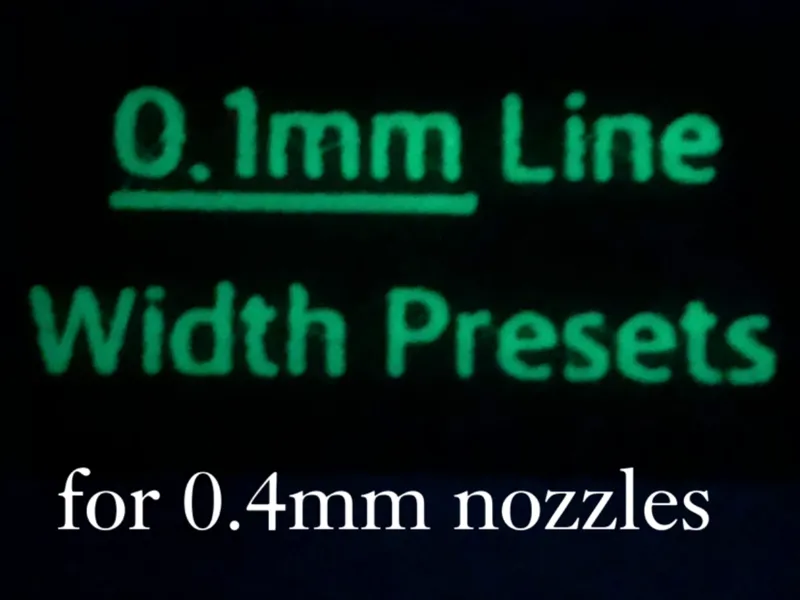 0.1mm Line Presets for 0.4mm Nozzles