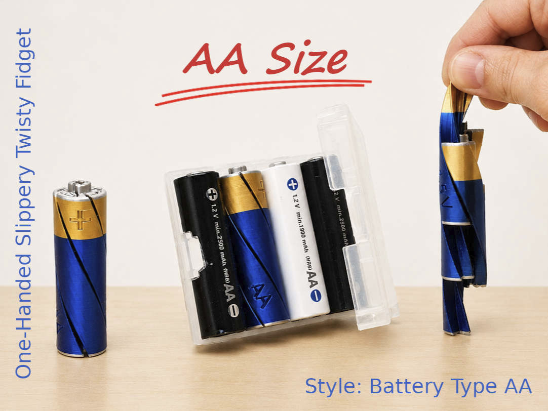 One-Handed Slippery Twisty Fidget, Battery AA