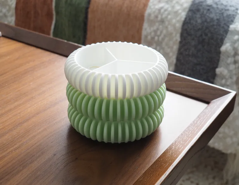 Ribbed Stacking Jewelry Bowls