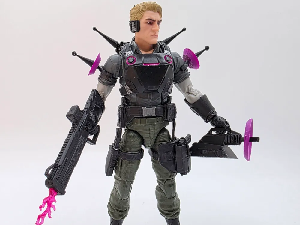 Modelo para impresión 3D: GI Joe Classified Night Force Psyche Out Add On. Referencia del modelo original.