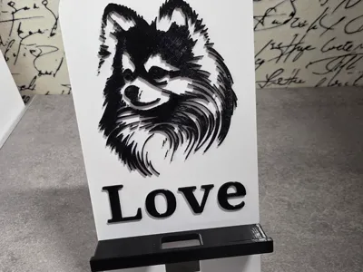Miniature Spitz Pomeranian phone stand