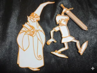 Arturo y Merlin para colorear