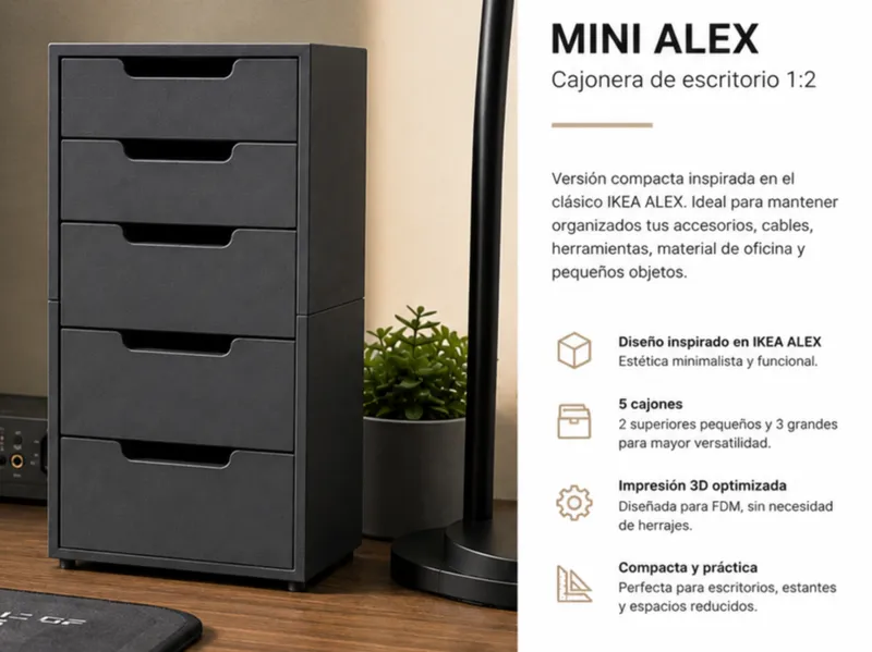 Mini Desktop Drawer Cabinet | IKEA ALEX Inspired