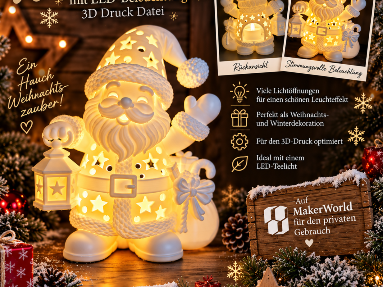 Weihnachtsmann mit LED-Beleuchtung - 1