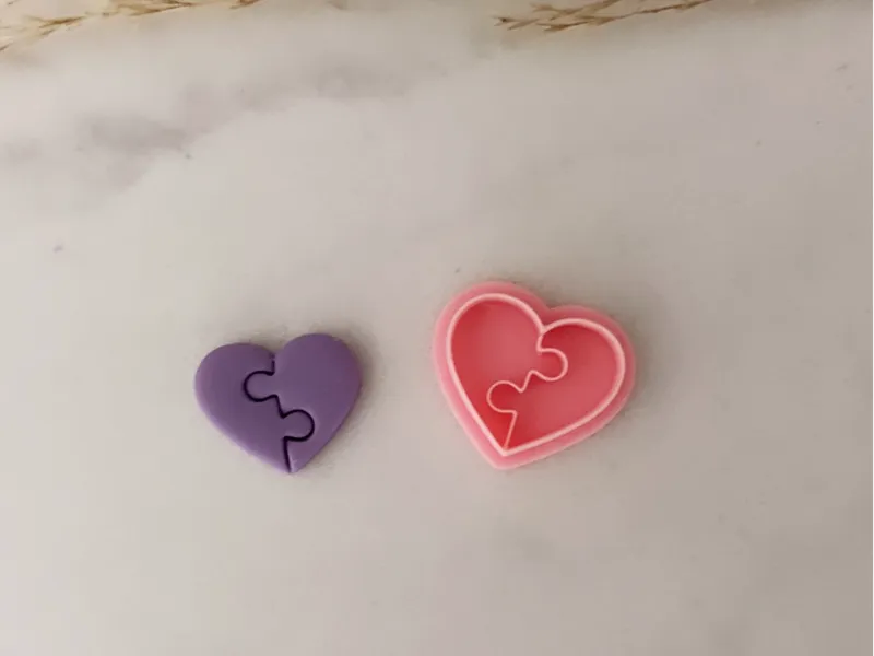 Puzzle Heart Polymer Clay Cutter