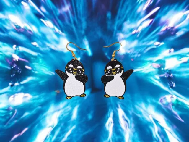 Cool penguin earrings