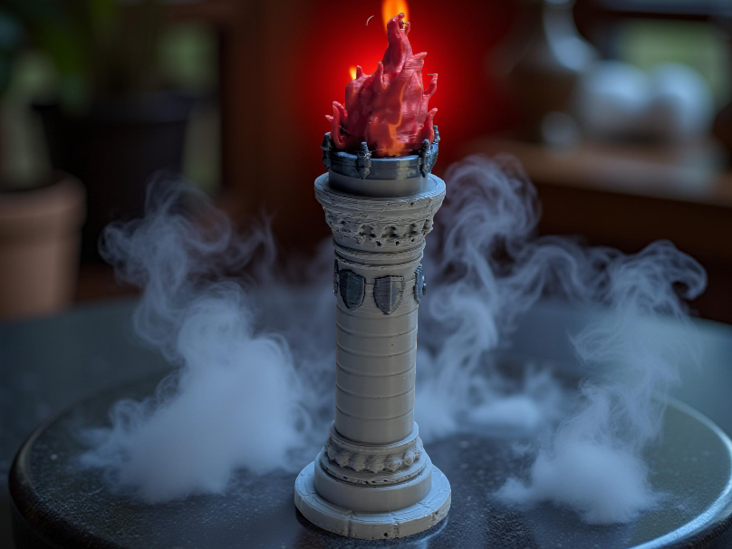 Column with fire bowl miniature