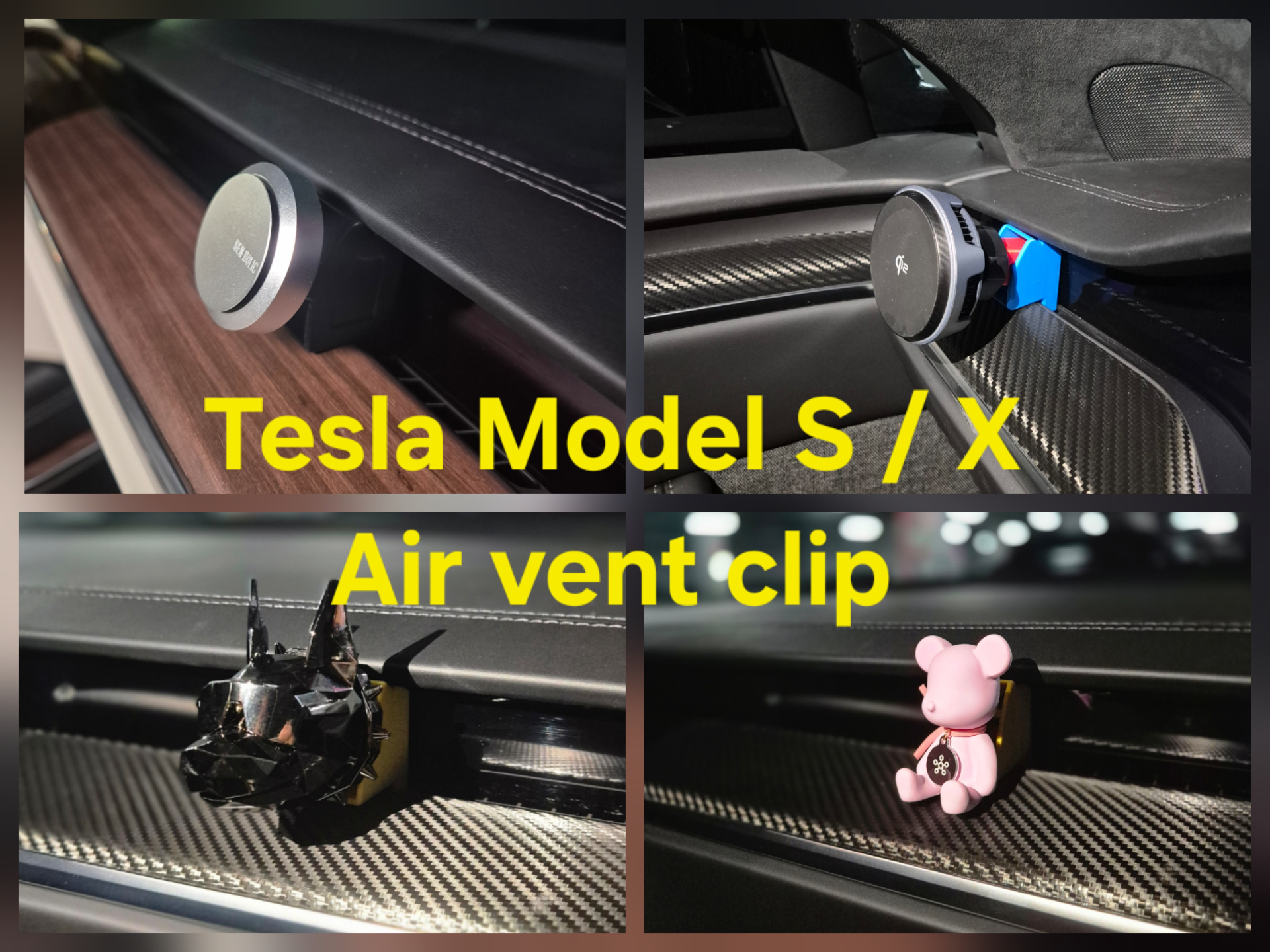 Tesla Model S/X Refresh Air vent clip holder