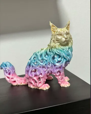 Figura decorativa: Ornamental Filigree Maine Coon Cat — vista de referencia 5