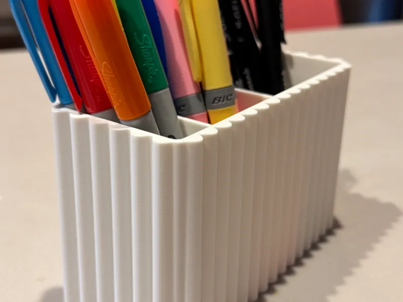Scalloped Pen or Pencil Holder | 3 Sections