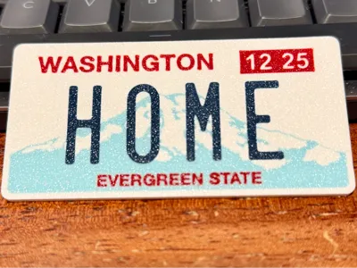 Washington "HOME" Mini License Plate