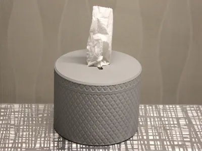Round Tissue Dispenser, Tissue Box with Screw Lid