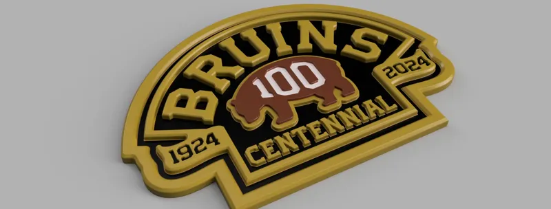 Boston Bruins Centennial Logo - Colorized