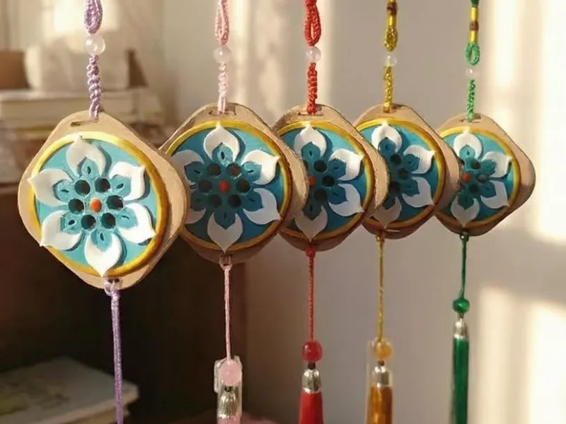 【中国风】莲花宝相花平安符香薰挂件