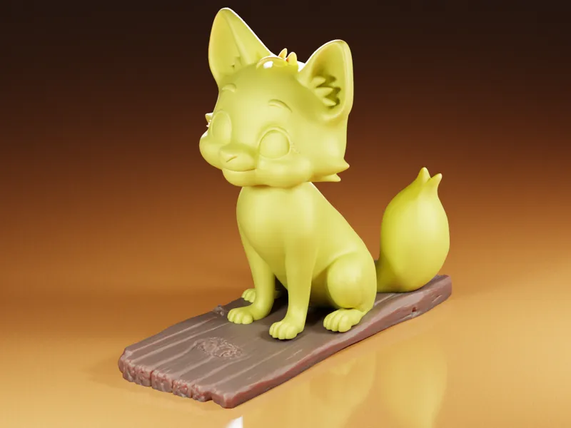 Wolf sitting on a plank