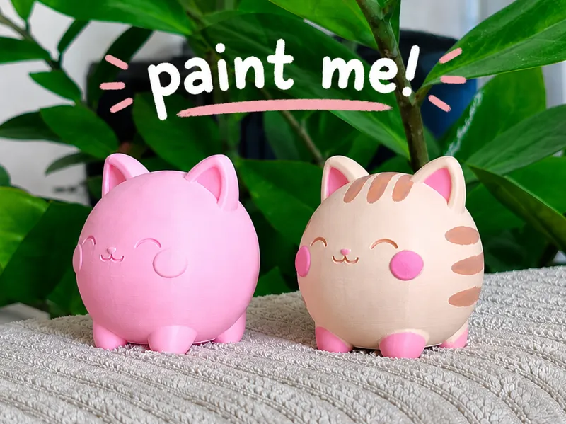 Paint Your Own Chubby Cat - easy DIY figurine