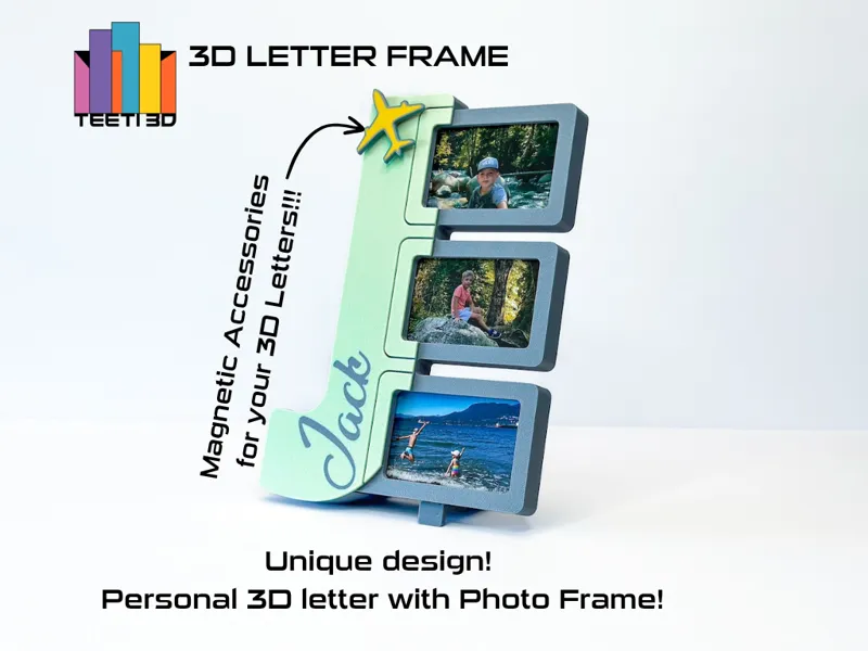 3D Letter Frame "J"