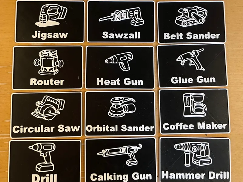 Tool Label Signs – Clean Workshop Organization