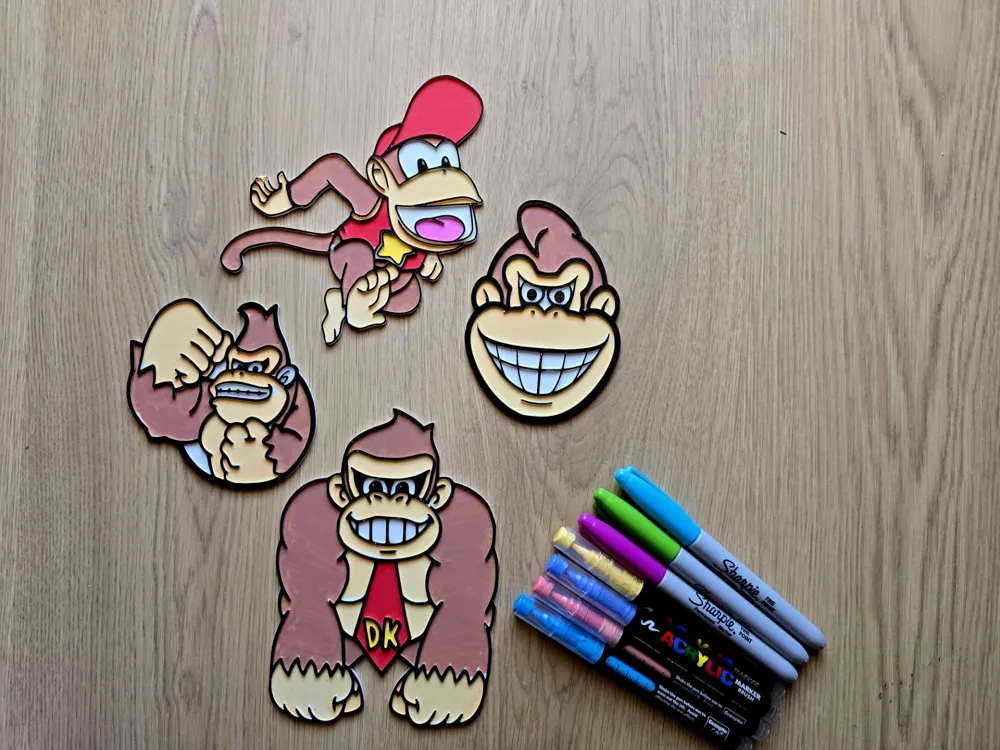 Diddy Kong Donkey Kong DIY Coloring Craft by Merilno3D MakerWorld ...