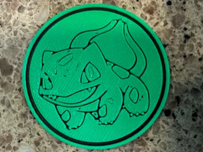 Bulbasaur Coin 001 - Bulbasaur Coin by Pulaski County Public Library - MakerWorld