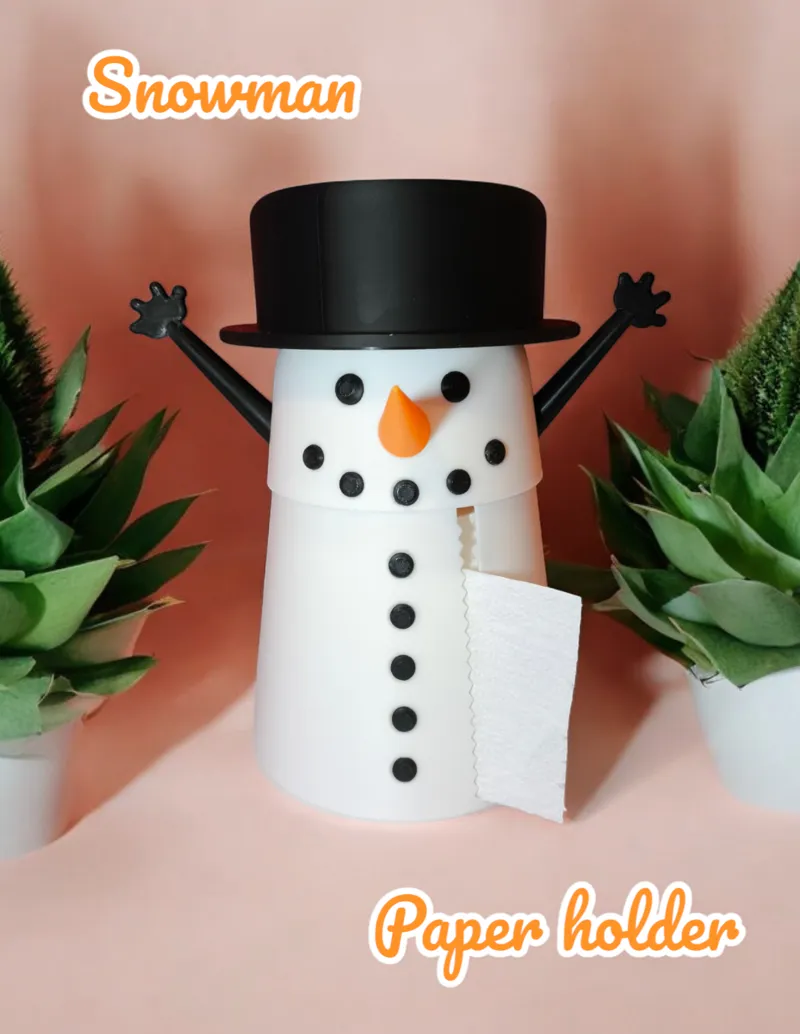 Snowman with rotating head - toilet paper holder
