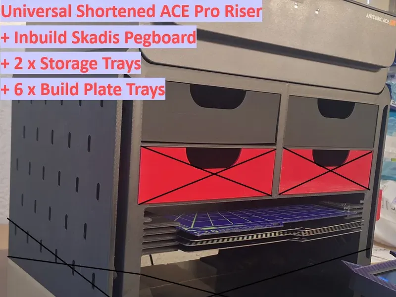 Short Universal Anycubic ACE Pro Riser with Skadis