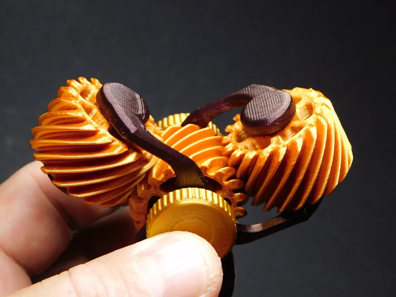 Triple helix gear spinner view 2