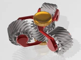 Triple helix gear spinner view 4