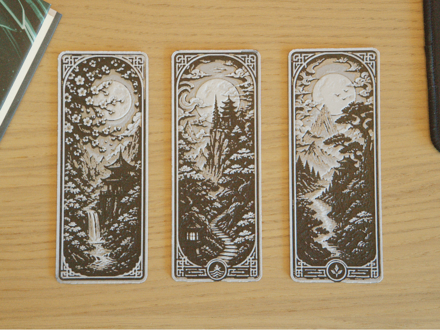 Japanese style bookmark set