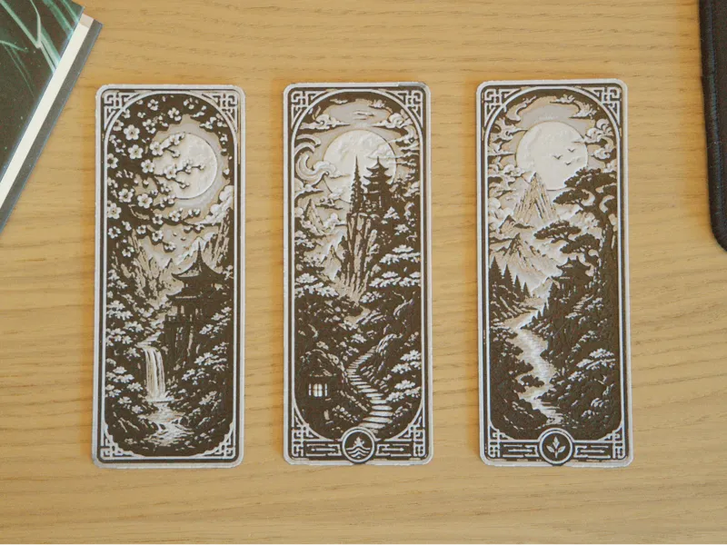 Japanese style bookmark set