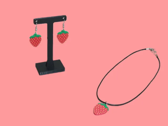 Strawberry Charm - Earrings, Keychain & Necklace