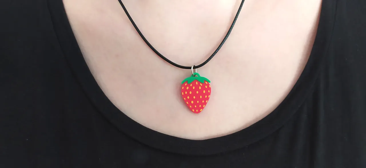 Strawberry Charm - Earrings, Keychain & Necklace view 3