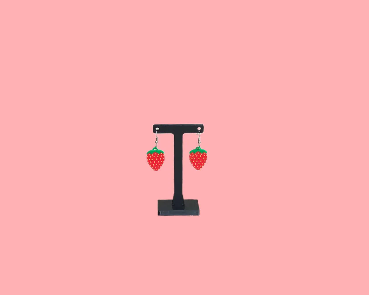 Strawberry Charm - Earrings, Keychain & Necklace view 2