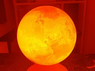 Planet Lamp -- Mars -- 3D Print Ready Night Light