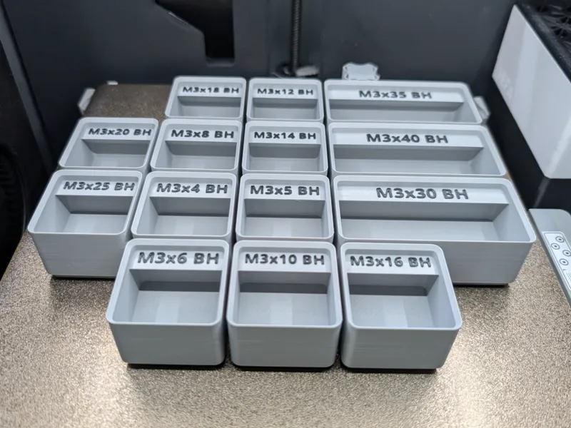 Gridfinity M2-M5 Stackable Fastener Bins