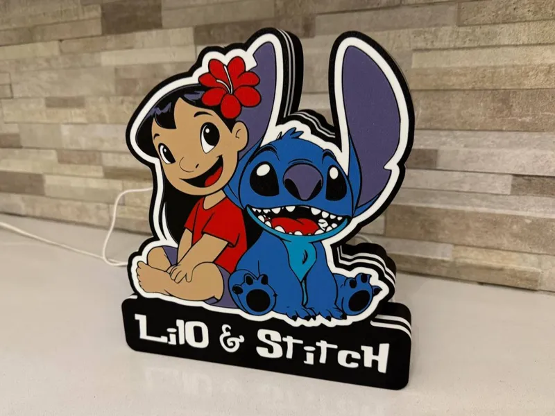 Lilo e Stitch Lightbox Nome Personalizzabile